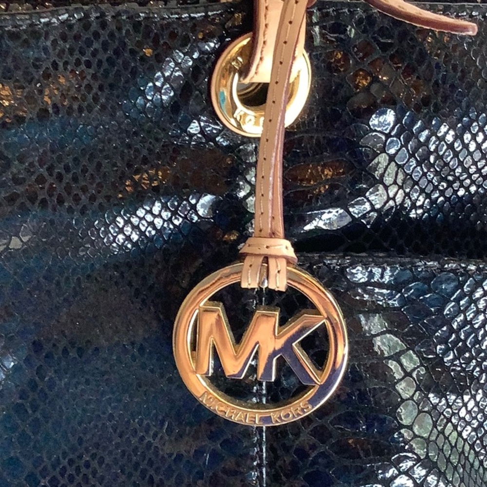 Michael Kors Black Python Snakeskin Shoulder Hand… - image 3